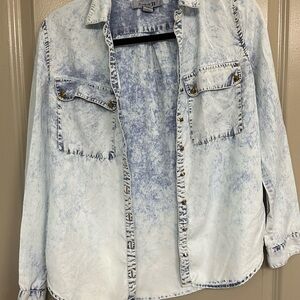 Forever 21 Blue Acid Wash Shirt